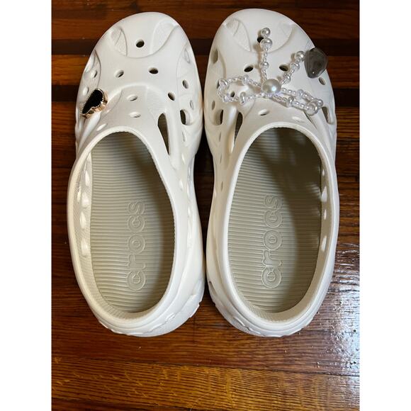 Crocs Caged Platform Clog in Chaulk White size 8 with Jibbitz - Picture 6 of 8